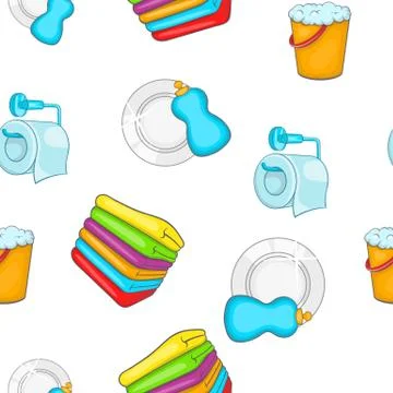 Cleaning pattern, cartoon style Stock Illustration