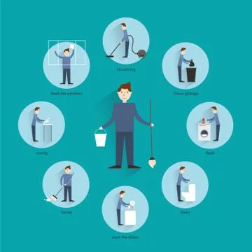 Cleaning people concept 스톡 일러스트