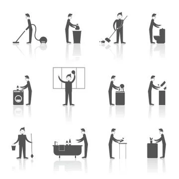 Cleaning People Set Illustrazione stock