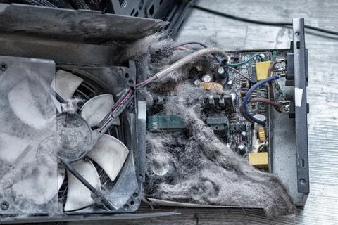 Cleaning personal computer from the dust Stock Photos