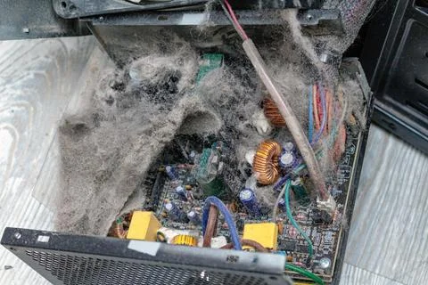 Cleaning personal computer from the dust Stock Photos