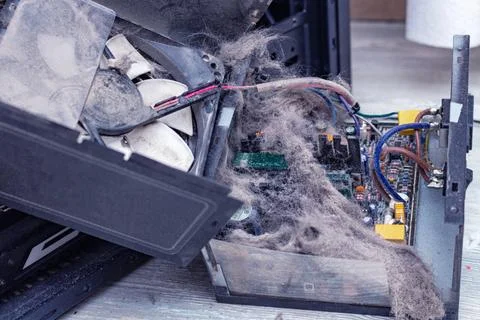 Cleaning personal computer from the dust Stock Photos