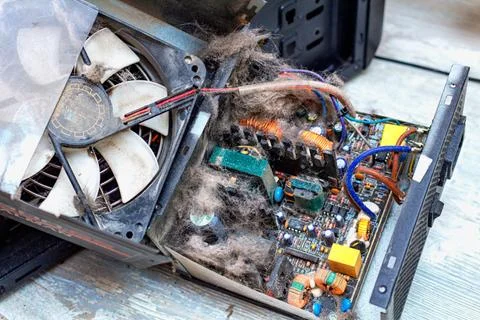 Cleaning personal computer from the dust Stock Photos