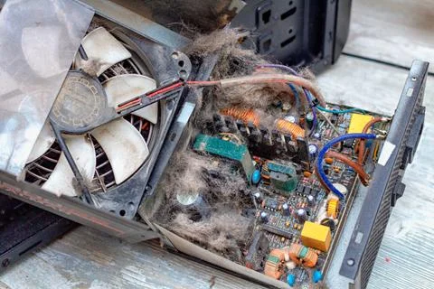 Cleaning personal computer from the dust Stock Photos