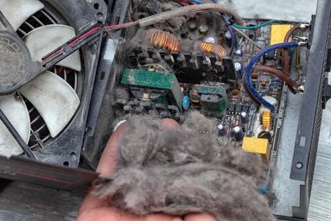 Cleaning personal computer from the dust Stock Photos
