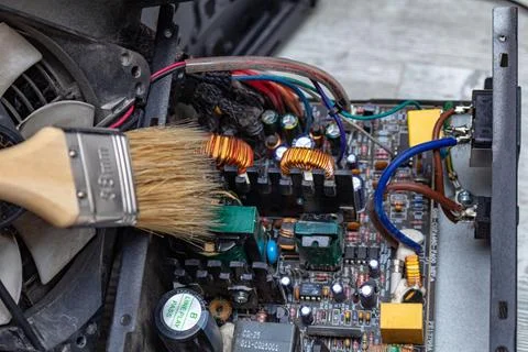 Cleaning personal computer from the dust Stock Photos