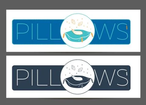 Cleaning pillows 2 linear style Stock Illustration