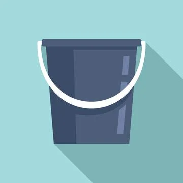 Cleaning plastic bucket icon, flat style Illustrazione stock