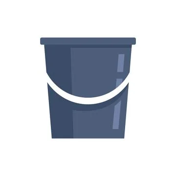 Cleaning plastic bucket icon flat isolated Illustrazione stock