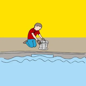 Cleaning pool filter Stock Illustration