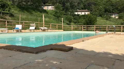 Cleaning the pool Stock Footage 90510255