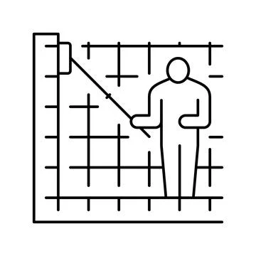 Cleaning pool walls line icon vector illustration Illustrazione stock