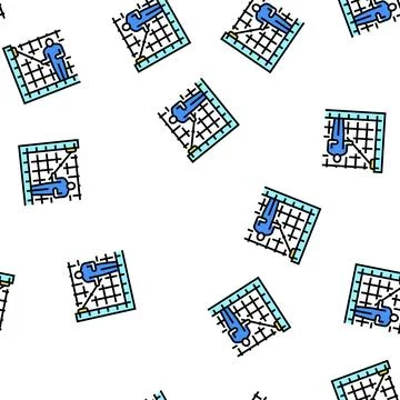 Cleaning pool walls vector seamless pattern Illustrazione stock