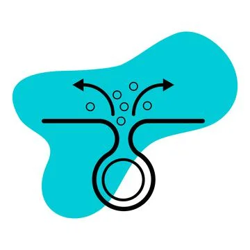 Cleaning pore icon, blackhead dermatology skin problem, acne skincare problem Stock Illustration