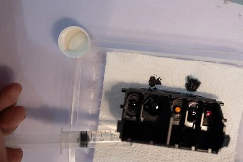 Cleaning the printer's print head Stock Photos