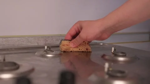 The Cleaning Process in a Kitchen with Highly Effective and Practical Solutions Stock Footage 310384353