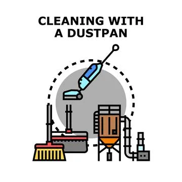 Cleaning process with various tools and equipment Stock Illustration