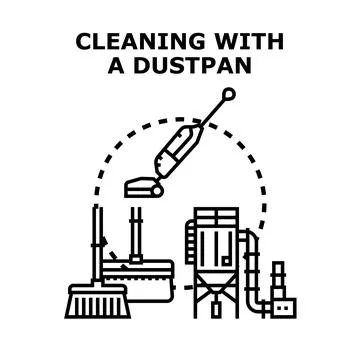 Cleaning process with various tools and equipment Stock Illustration