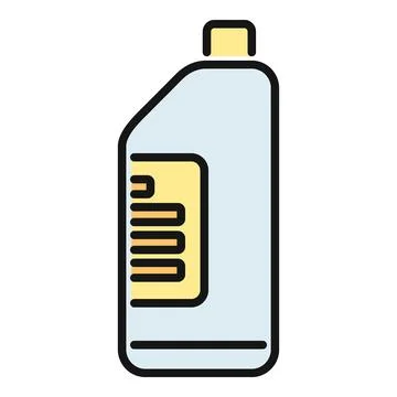 Cleaning product bottle with detergent fluid icon Stock Illustration