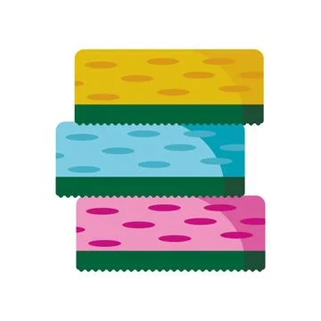 Cleaning product sponges stack Stock Illustration