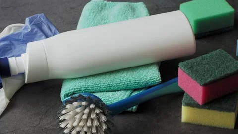 Cleaning products set. Cleaning concept 스톡 동영상 170239460