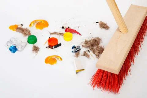 Cleaning red mop Stock Photos