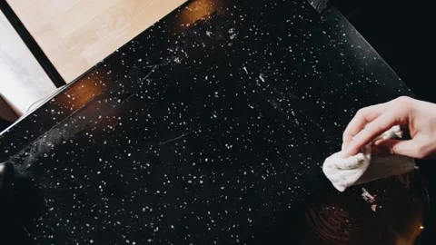 Cleaning the restaurant table slow motion Stock Footage 141482491