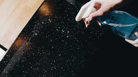 Cleaning the restaurant table slow motion Stock Footage 141482569