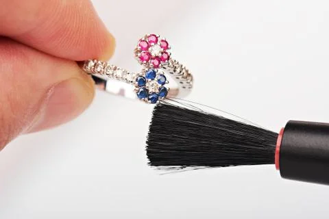 Cleaning ring with brush Foto stock