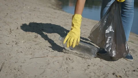 Cleaning by the river. Stock Footage 123696532