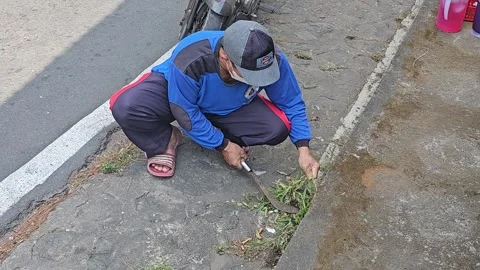 Cleaning road sidewalks Stock Footage 250543273