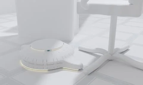 Cleaning robot 3d-illustration Stock Illustration