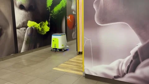 Cleaning robot Stock Footage 311442985