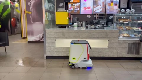 Cleaning robot Stock Footage 311443009