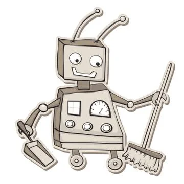 Cleaning robot Stock Illustration