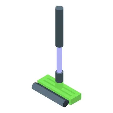 Cleaning roller brush with long handle for efficient washing Stock Illustration