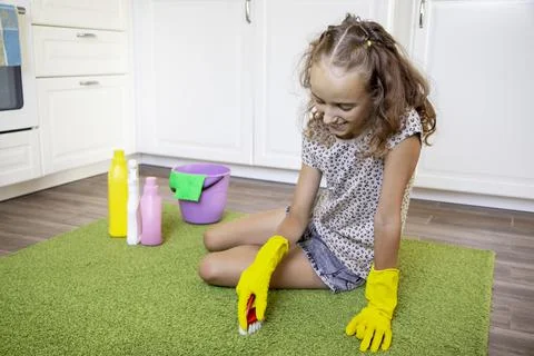 Cleaning the room.  Stock Photos