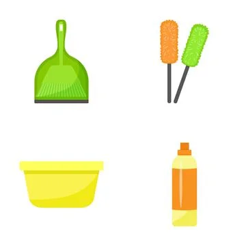 Cleaning routine essentials for household hygiene Illustrazione stock