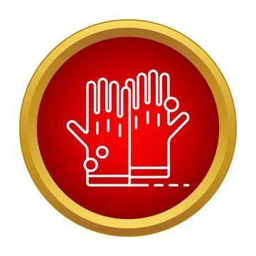 Cleaning rubber gloves protecting hands icon concept Stock Illustration