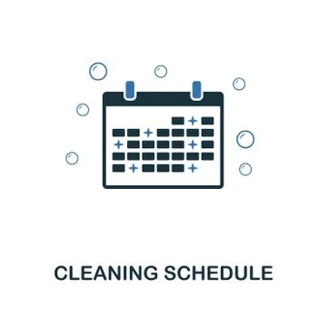 Cleaning Schedule icon. Creative two colors design from cleaning icons Illustrazione stock