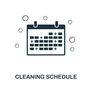 Cleaning Schedule icon. Line style icon design from cleaning icon collection. UI Stock Illustration