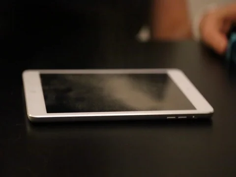 Cleaning up screen tablet pc Stock Footage 73835053