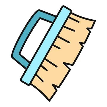 Cleaning scrub brush with blue handle for housework Illustration