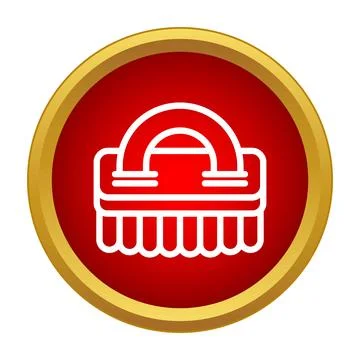 Cleaning scrub brush button icon for home sanitation Stock Illustration