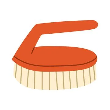 Cleaning scrub brush with red handle Illustration