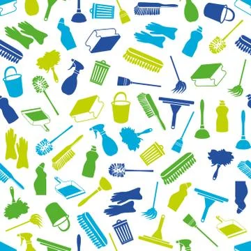 Cleaning seamless pattern Stock Illustration