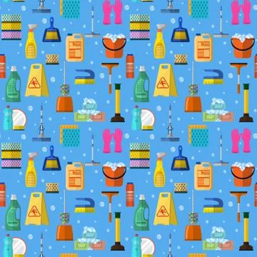 Cleaning  seamless pattern Illustrazione stock