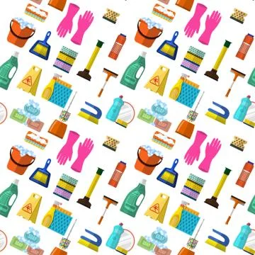 Cleaning  seamless pattern Stock Illustration