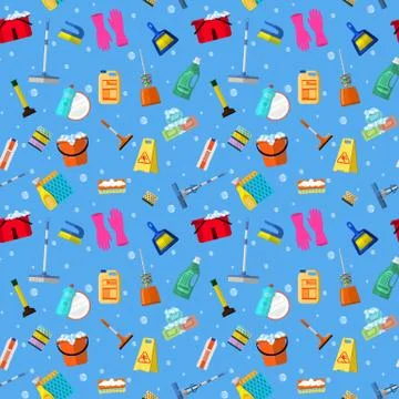 Cleaning  seamless pattern Stockillustratie