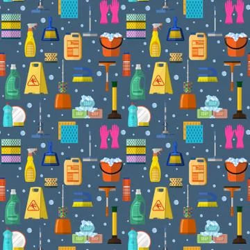 Cleaning  seamless pattern Illustrazione stock